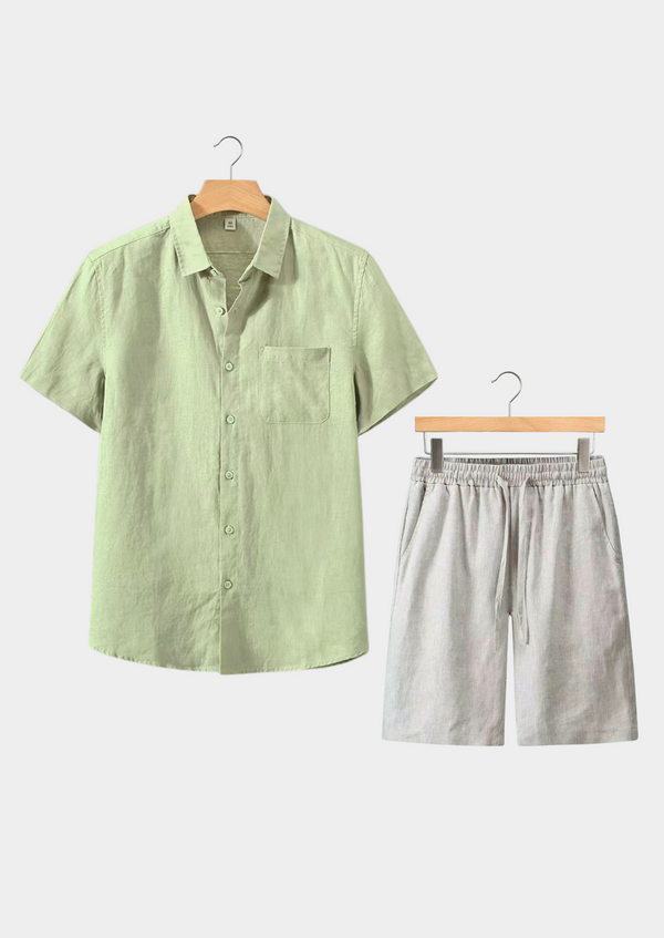 DOLCEVITA SHORTSLEEVE SUMMER SET - MINT GREEN/BEIGE